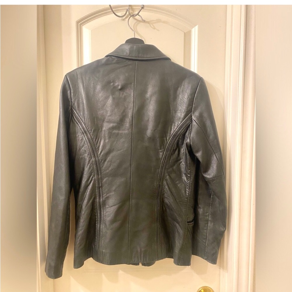 Jones New York Luxury Western Biker Design Leather Jacket - Picture 2 of 3